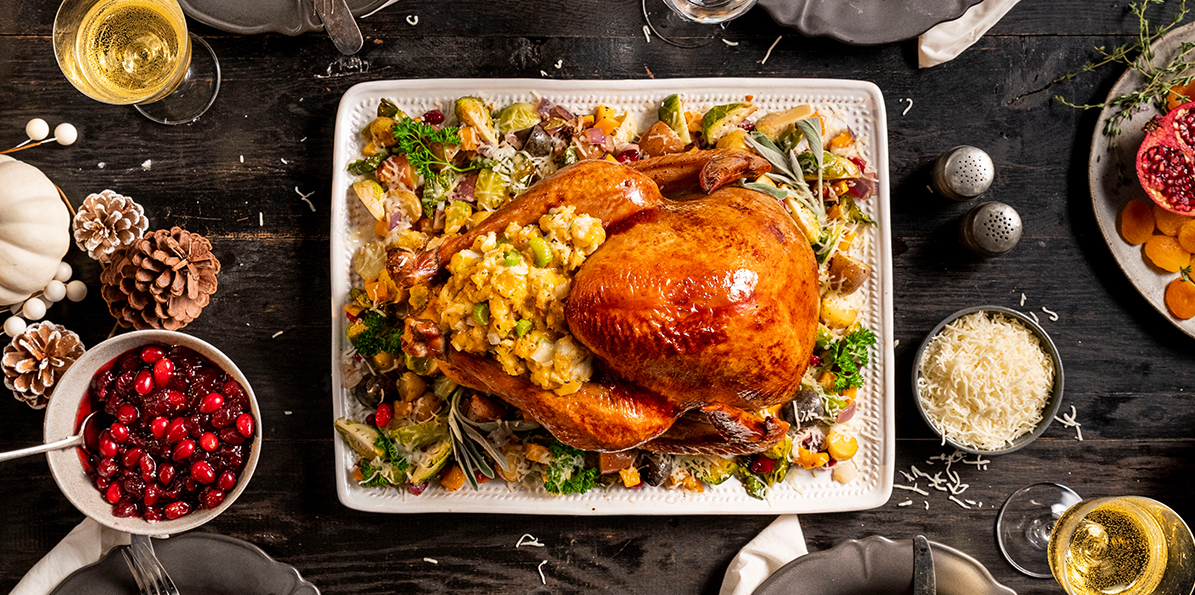 Turkey With Roasted Vegetables And Cheesy Stuffing Recipe Sargento® Foods Incorporated