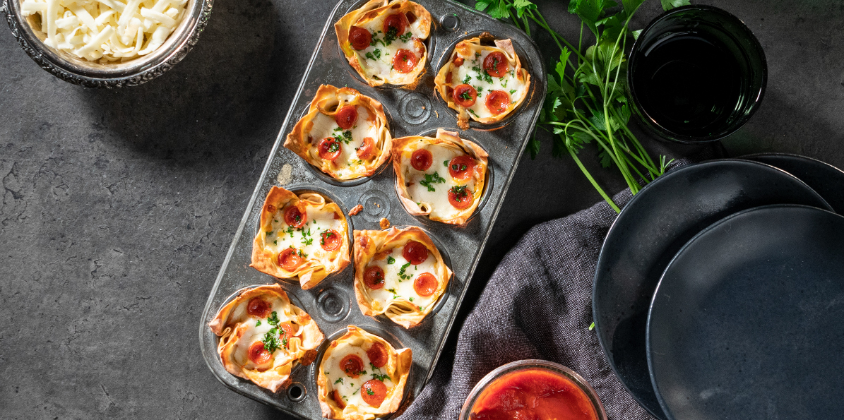 Pizza Wonton Cups Recipe Sargento